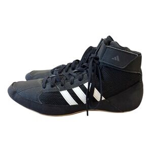 Adidas HVC Wrestling Shoes AQ3325 Black White Men Sz 7.5 Classic High Top Combat